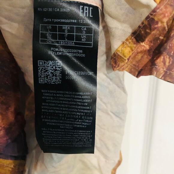 Guess Men's Slim Fit Collar Button-Down Shirt Oversized‎ Desert Cactus Large NWT - Picture 8 of 11